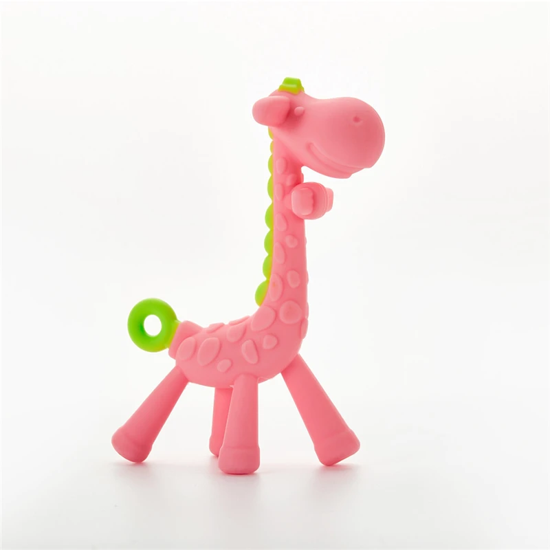 Baby Teether Cartoon Teething Nursing Silicone Baby teeth that fawn molar rod giraffe to bite the teether safty