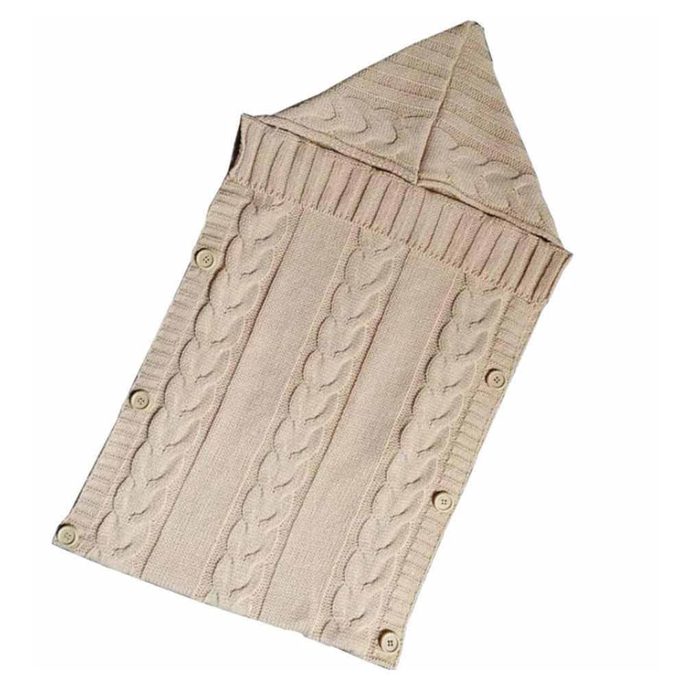 style2 beige LOOZYKIT, детский спальный мешок, конверт, зимний детский спальный мешок, муфта для ног, коляска, вязаный спальный мешок для новорожденных, пеленка, Вязаная Шерсть, Slaapzak - Цвет: style2 beige