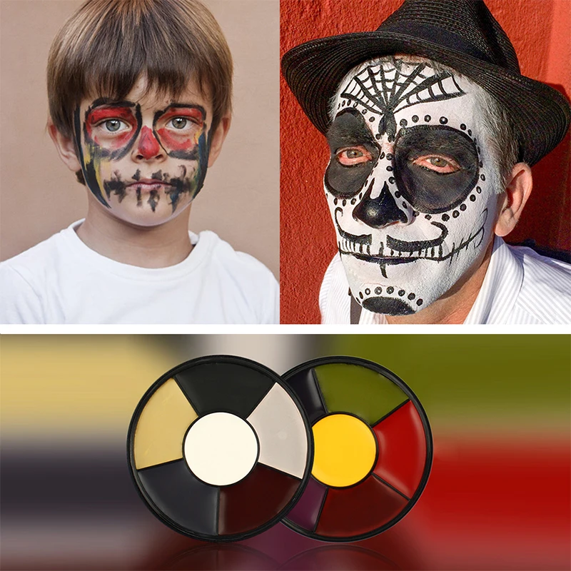 

Oil Painting Opera Clown Facial Body Oil Paint Fan Available For Children Halloween Fluorescent Painting Body Art Pigment TSLM1