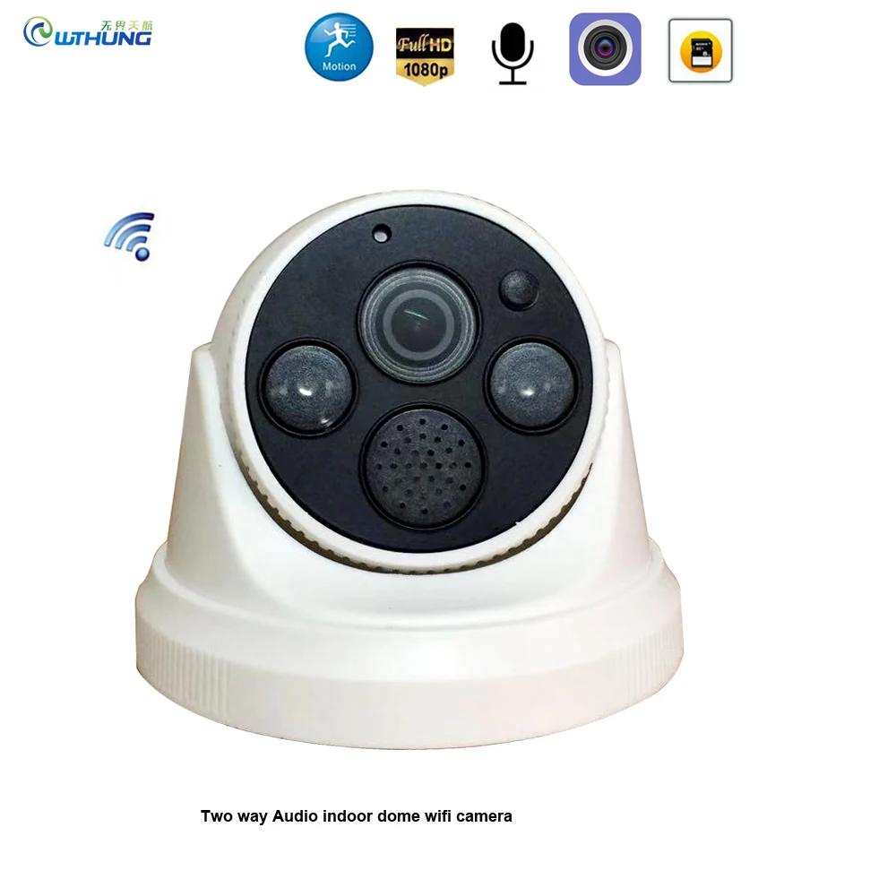 

CamHi 1080P Wifi Wireless IP Camera Two Way Audio Dome SD Card with Onvif IR Cut Filter Motion Detection Alarm IP Surveillance