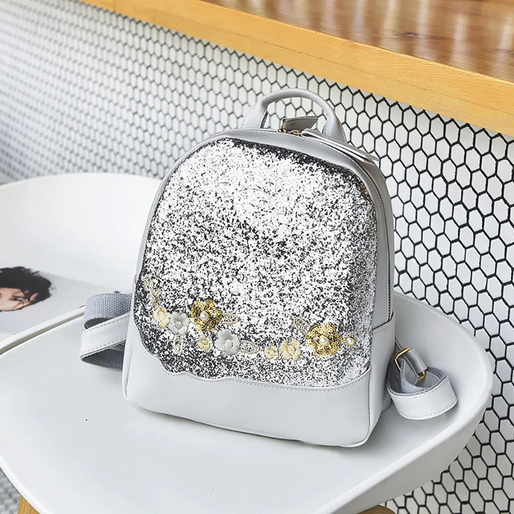 Girl's Small Backpack Fashion Shining Sequin Bag Women Multi-Function Mini Back Pack For Teenage Girls Kids Dropshipping 10