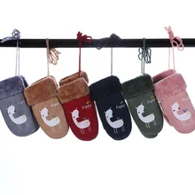 Детские зимние варежки для мальчиков и девочек из искусственного меха, уличные флисовые варежки с нитью из кашемира, милые теплые детские перчатки с героями мультфильмов