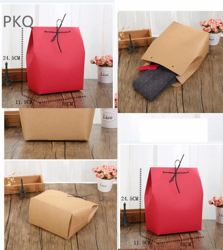 20pcs Kraft Gift Box White/Black Paper Packaging Bag Wedding Party Wrapping Supplies Clothes Storage Present Box 18x11.5x24.5cm