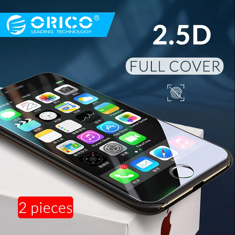 ORICO 2 шт. полное покрытие из закаленного стекла для iphone 6 S XS Max полный изогнутый