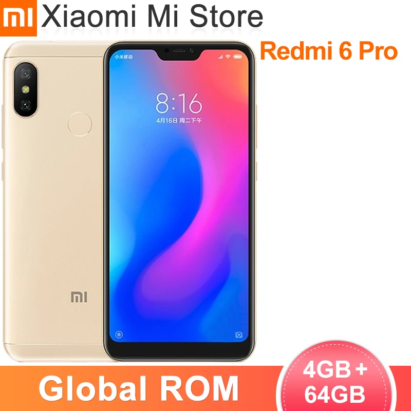 Смартфон Xiaomi Redmi 6 Pro, 4 Гб ОЗУ 64 Гб ПЗУ, Snapdragon 625, 5,84 дюйма, 19:9 экран, 4000 мАч, 12 Мп + 5 МП, двойная AI камера|Смартфоны и мобильные телефоны| | АлиЭкспресс