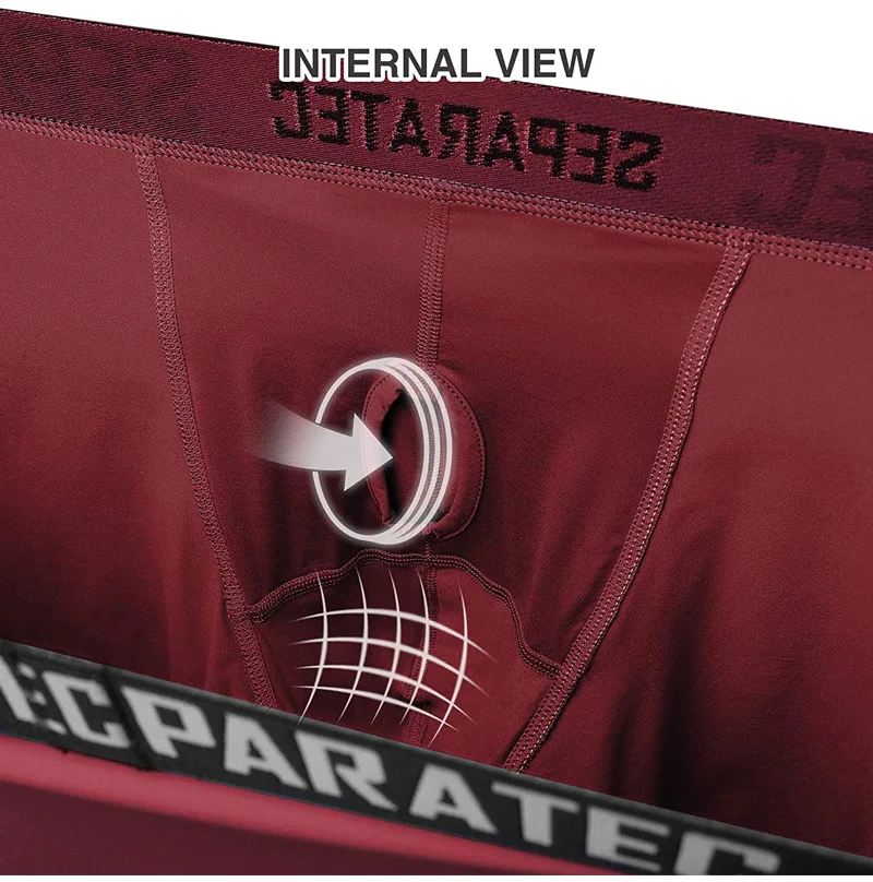 Separatec Men's Sport Performance Dual Pouch Boxer Long Leg Underwear cheap boxers