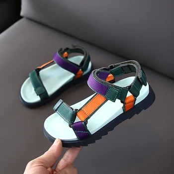 

Girls Sandals Summer Fashion Colored Baby Girl Shoes Kids Girls Beach Sandals Flat Non-slip Boys Student Sadnals SX486