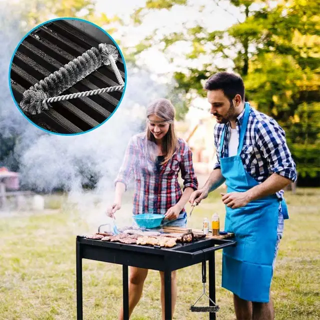 Bbq Grill Barbecue Készlet Tisztító Kefe Rozsdamentes Acél Konyhai Szerszám Grillező Eszköz Kiegészítők Kültéri És Konyhához - Image 4