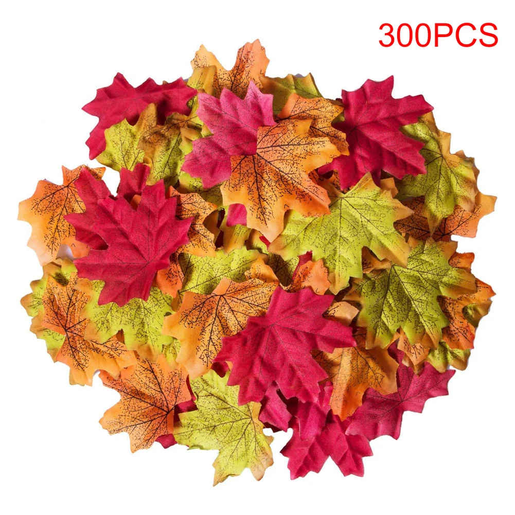 Искусственные кленовые листья, имитация декоративных кленовых листьев, искусственные осенние листья для украшения дома, свадьбы, вечеринки, 50-500 шт - Цвет: 300 pcs