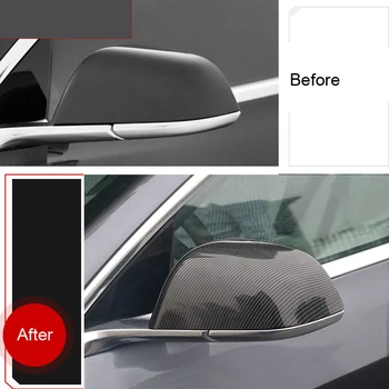 

For Tesla Model 3 2017 2018 2019 Exterior Accessories ABS Carbon Style Rearview Mirror Decoration Cover Trim 2pcs Car Styling