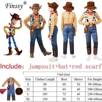 

Woody Costume Boy Kids Gift Woody Role Play Cowboy Costume Fancy Dress Cosplay Cloths Free Hat Halloween Party Toy Story
