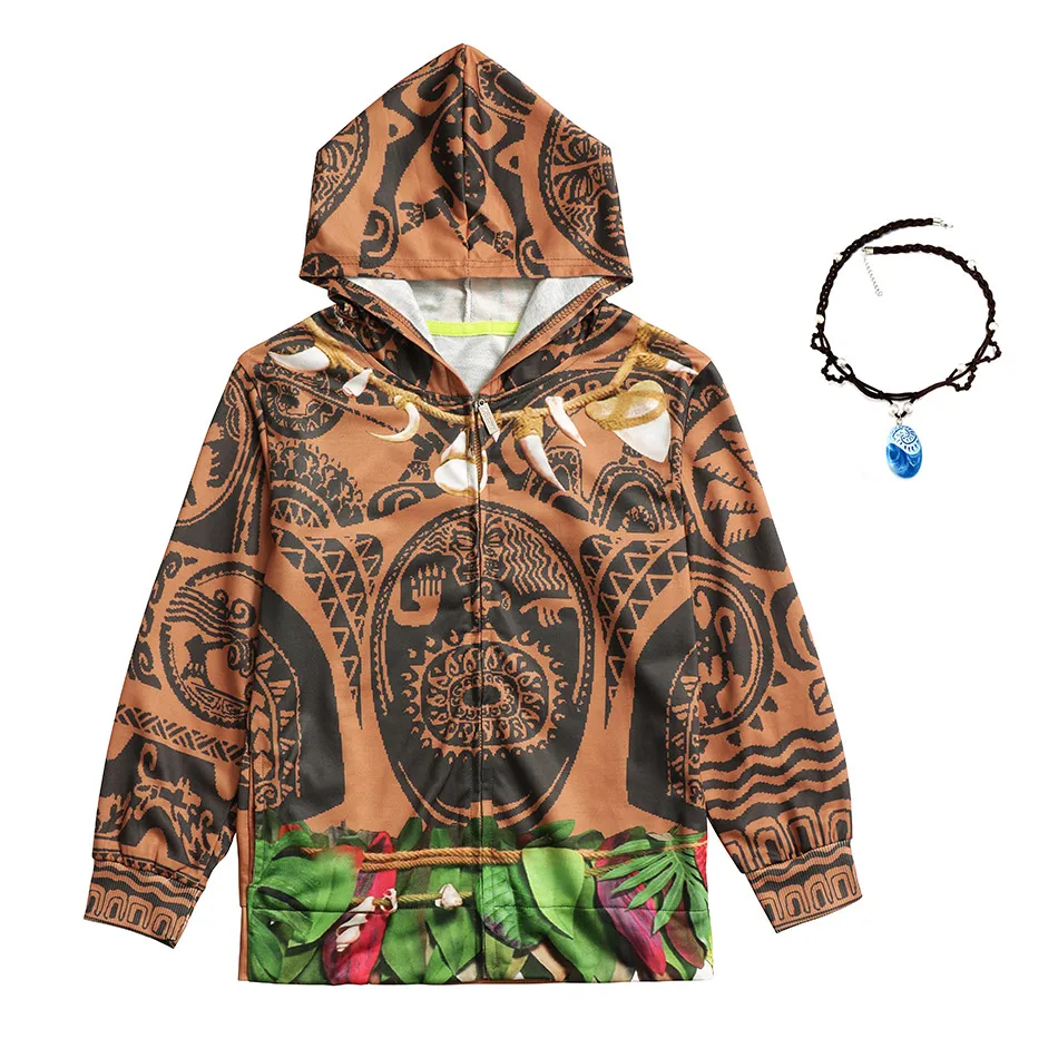 Толстовка с капюшоном для мальчиков аниме мотивом Моана одежда изображением