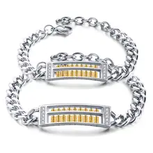 Модный браслет из нержавеющей стали Abacus, браслет для пары, золотой цвет, цепочка, манжета, ручная бижутерия, Подарочный