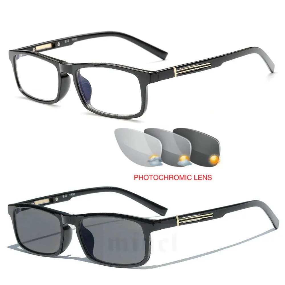 

New Photochromic Glasses Frame Men Eyeglasses Computer Optical Prescription Reading Clear Eye Lens male Finished glasses FML