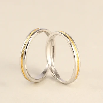 

BUDROVKY Fashion Sunshine New Couple Ring s925 Silver Men and Women Open Ring Birthday Gift For Lovers Jewelry