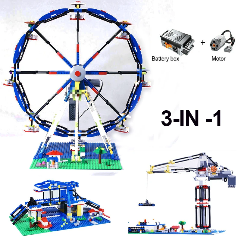 

15033 Ferris Wheel Building Blocks with Electric Motor Power Function Brick Compatible 4957 Plastic Assembly Blocks Children Toy