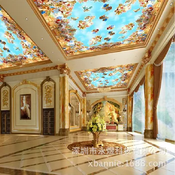 

Seamless Large Mural Hotel KTV Theme Jane European Style Myth Ceiling Oil Painting Cool Ceiling Wallpaper Main System