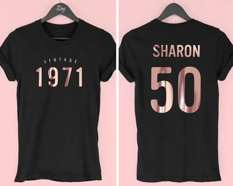 50th Birthday T-Shirt for Women, 1971 T-Shirt, 50th Birthday Gift for Women, Vintage 1971 Top for Her women fashion tops  Cotton