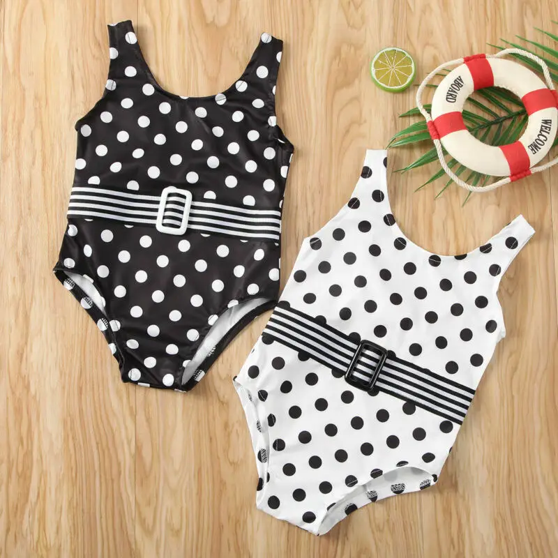 Summer Toddler Kids Baby Girls Dot Print Bikini Beach Swimsuit Infant