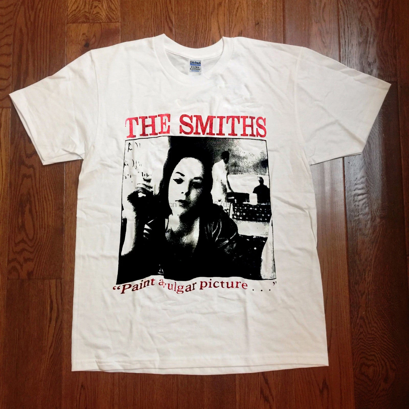 

VINTAGE 80 THE SMITHS paint a vulgar picture morrissey concert tour REPRINT Print T Shirt Men Summer Style Fashion top