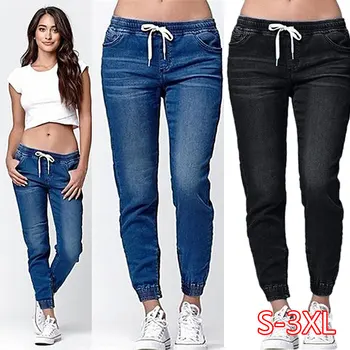 

New Autumn Pencil Pants Vintage High Waist Jeans New Womens Pants Full Length Pants Loose Pants Plus Size 5XL 6XL