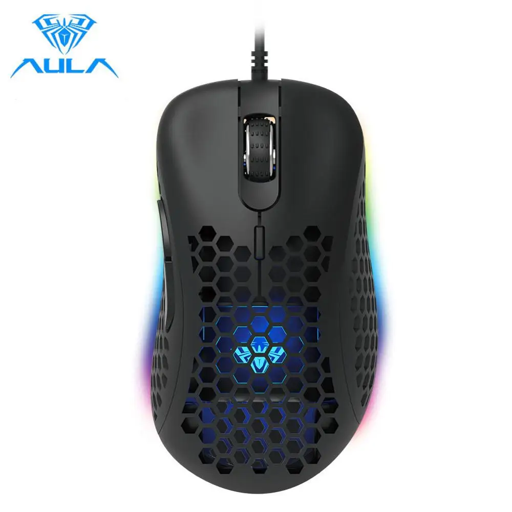 

AULA F810 RGB Gaming Mouse Gamer Mouse Backlight USB Wired Optical 6400 DPI LED Backlit Ergonomic Mice For Laptop Computer PC