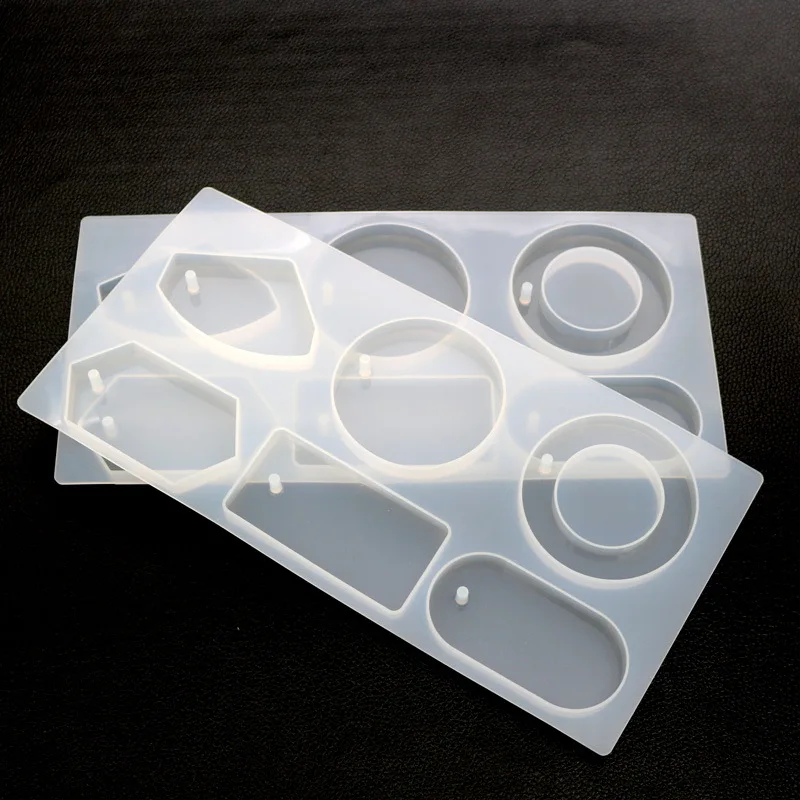 

Diy crystal Epoxy Resin mold with hole sweater pendant aromatherapy plaster pendant mold manual mirror geometry mold