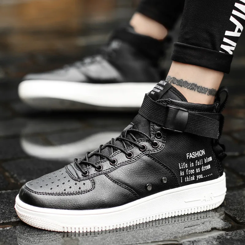 

LZJ 2019 Winter Men's Shoes Comfortable Warm Fashion High-top Shoes Casual Men's Shoes Non-slip Wear-resistant Flat Shoes