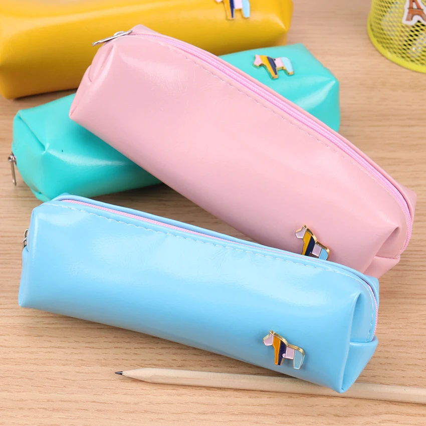 

1PC Korean Fresh Kawaii Pencil Case Pony Pencil Bag Pouch School Office Home Storage Stationery Supplies