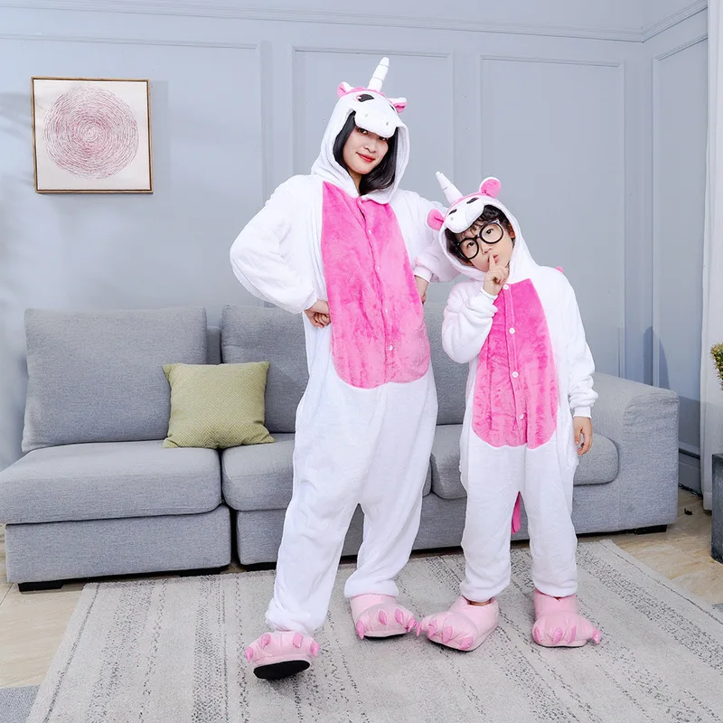 Children's Clothing Set Boys Sleepwear Clothes Kids Unicorn Panda Pajamas Set Baby Girls Flannel Cartoon Onesies Winter Pyjamas top Sleepwear & Robes Sleepwear & Robes