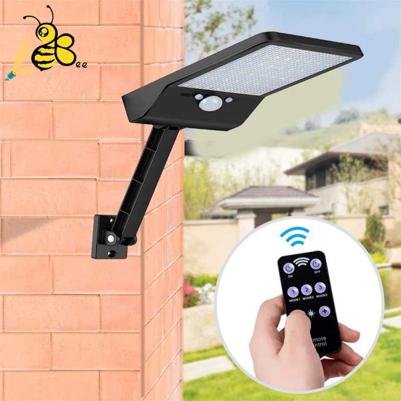 

2019 Newest Upgraded 48 LED Remote Control Solar Light PIR Motion Sensor IP65 Outdoor Wall Street Lamp Waterproof Lamp Lights
