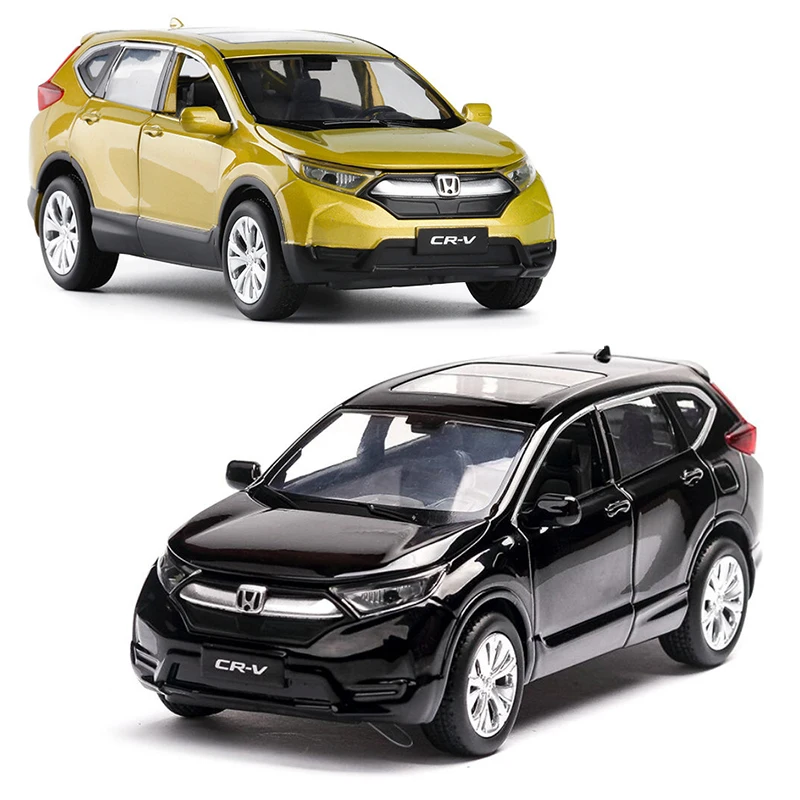

New 1:32 High Simulation Scale Pull Back CRV SUV Alloy Car 6 Open Door Music Flash Car Model Toys Metal Diecast V049