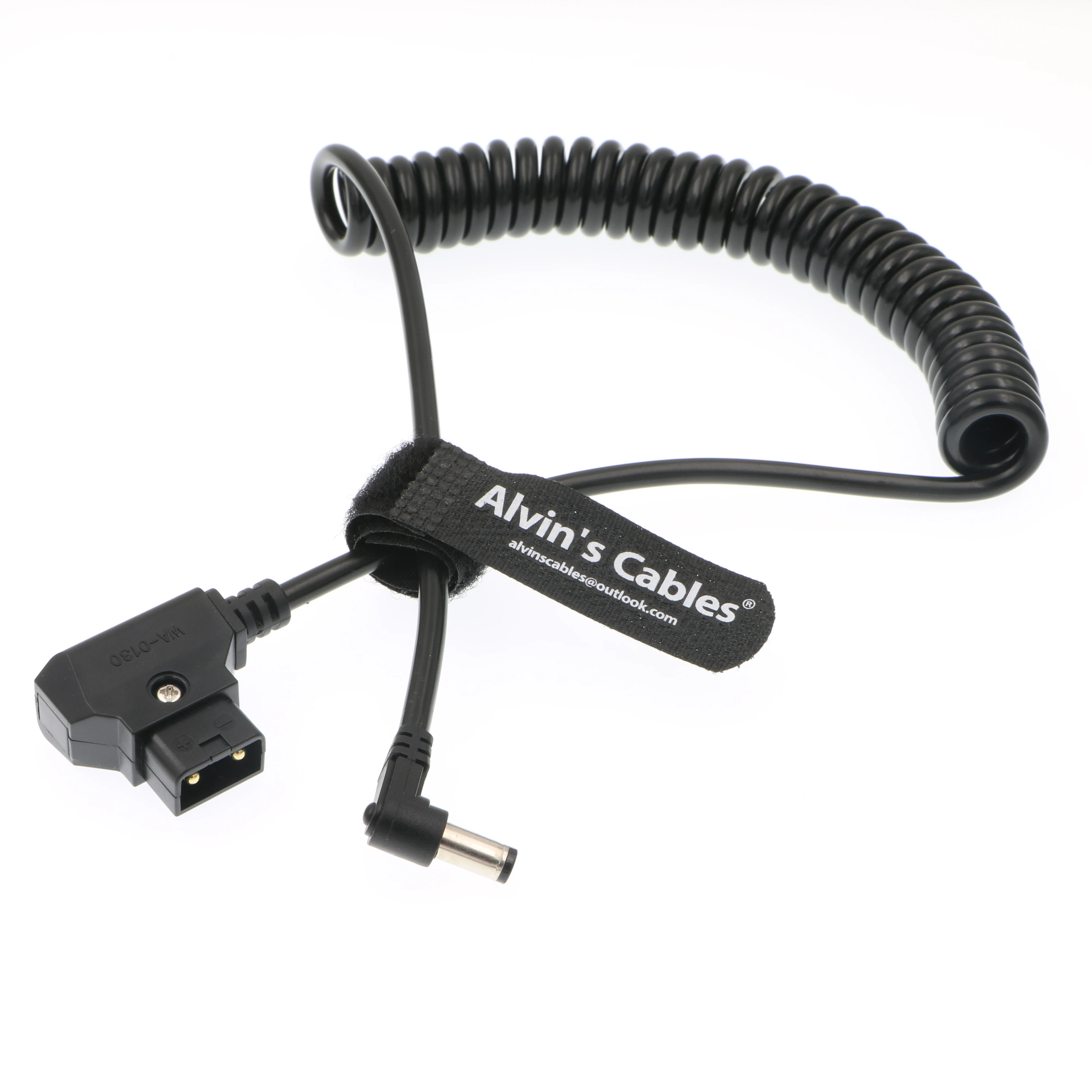 

Alvin's Cables Anton Bauer Power Tap D Tap to 2.1 DC 12V Right Angle Coiled Cable for KiPRO LCD Monitors