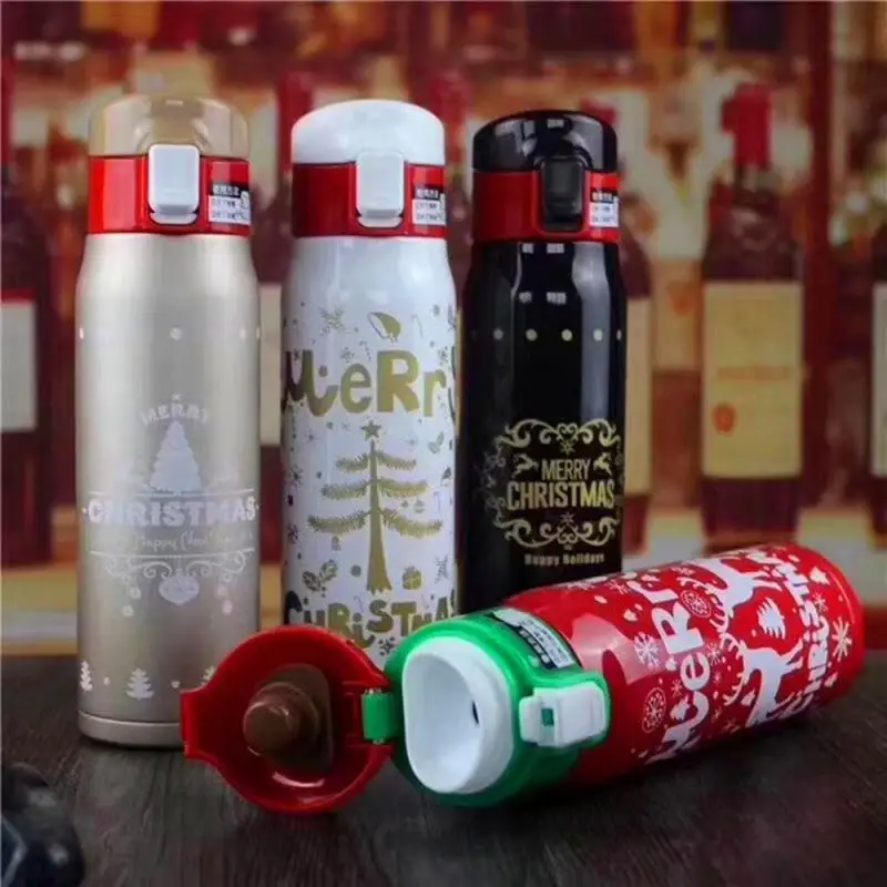 Рождественские особенности, Термокружка для кофе с крышкой, Термокружка Из Нержавеющей Стали, Термокружка для бутылок с водой