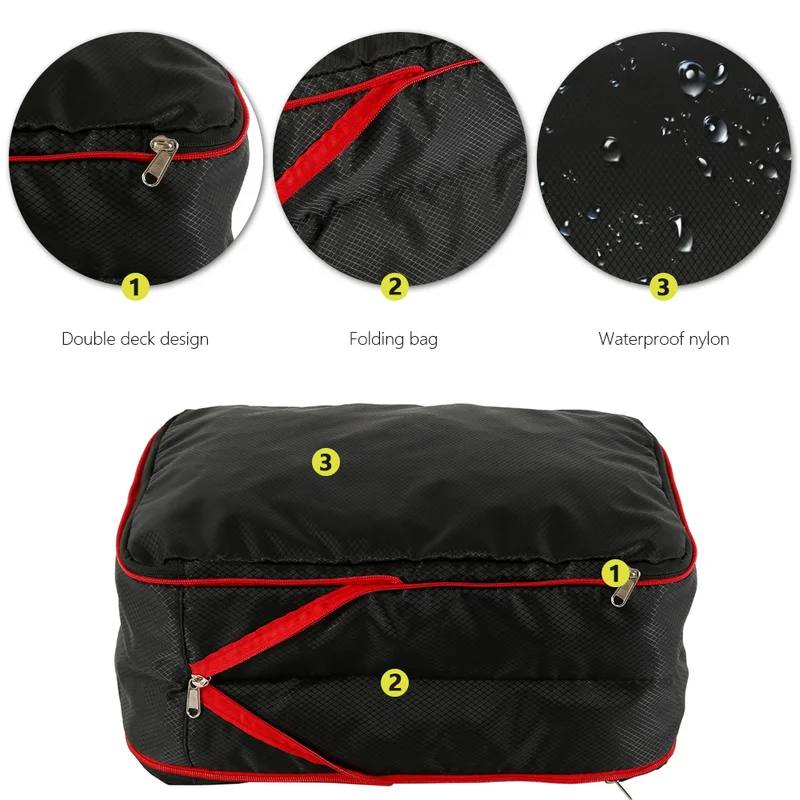 Двухслойная компрессионная сумка для хранения, переносная дорожная сумка для багажа, органайзер для одежды, водонепроницаемые Упаковочные сумки, большие, средние, маленькие размеры