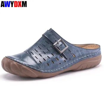 

Large size women sandals summer Ladies Wedges platform Casual shoes female Buckle PU leather sewing Beach Non-slip slides 2020