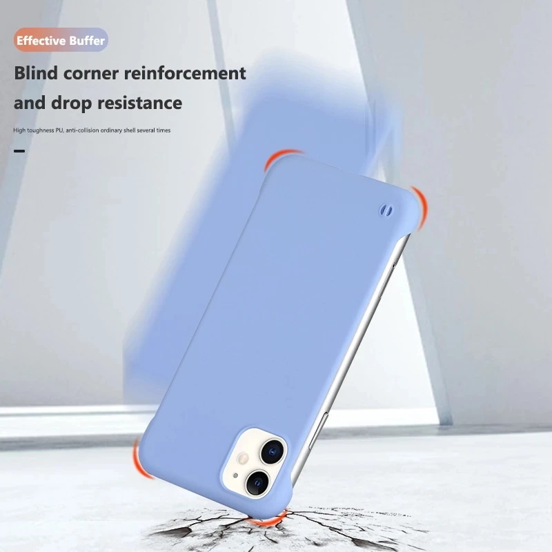 Slim Hard PC Frameless Phone Case For iPhone 13 12 11 Pro Max Mini XR XS X 6 6S 7 8 Plus SE 2 Shockproof Matte Solid Color Cover