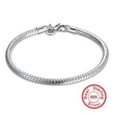 Ювелирные украшения, оригинальные браслеты с подвесками из чистого 925 пробы серебра для мужчин и женщин с S925 штампом, свадебный браслет, подарок