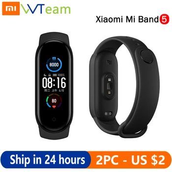 

Xiaomi Mi Band 5 Smart Bracelet 4 Color AMOLED Screen Miband 5 Smartband Fitness Traker Bluetooth Sport Waterproof Smart Band