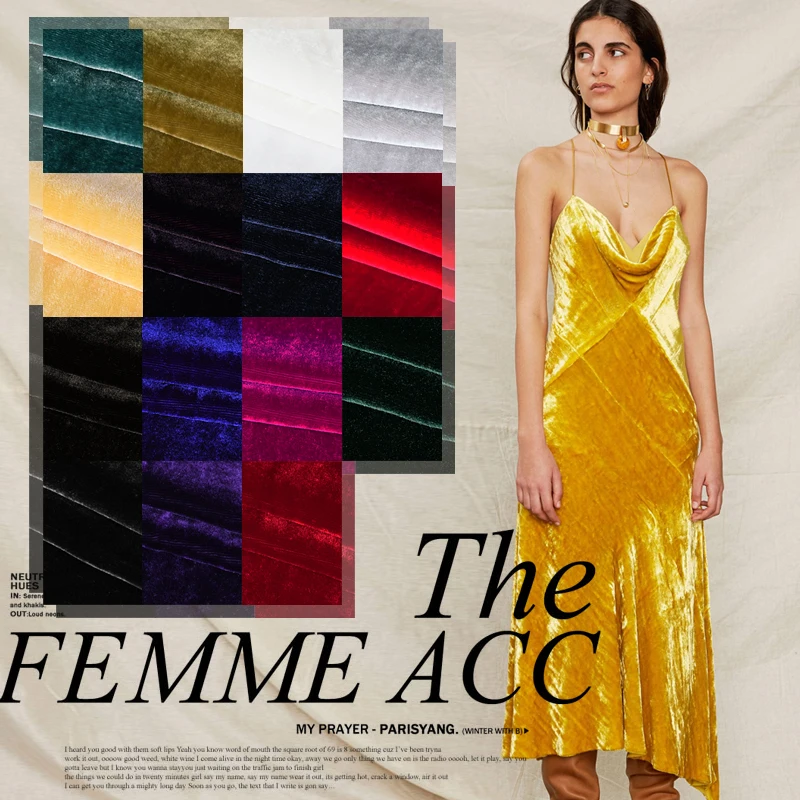 

Tissus Au Metre Sale Silk Fabric Free Shipping 2019 New Silk Pure Color Velvet Diy Custom Gusang Multicolor Originality Fabrics