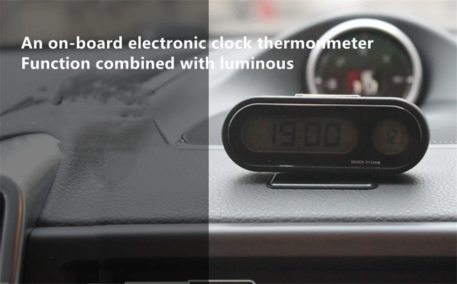 Crewell auto termometro digitale orologio retroilluminazione blu Air Vent Outlet Time display LCD auto accessori 
