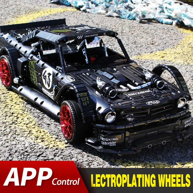 Совместимость Lepining Technic RC Ford Mustang Hoonicorn RTR V2 городской автомобиль MOC-22970 Led Кирпичи