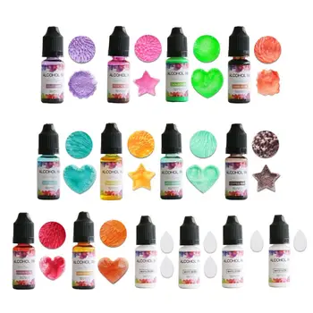 

14Color 10ML Alcohol Ink Diffusion Resin Pigment Kit Liquid Colorant Dye Art DIY Ink Diffusion UV Epoxy Resin Jewelry Making B85