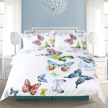 

ONGLYP Flying Butterfly Bedding Set 3Pcs Comfy Duvet Cover Pillowcase Twin Full Queen King Size Bedding Quilt Cover Home Decor