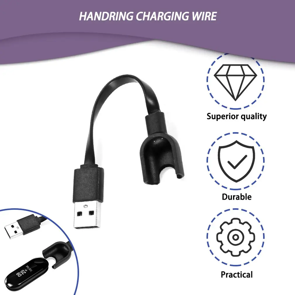 Сменное зарядное устройство кабель для Xiaomi mi Band 3 USB кабель для быстрой зарядки умные аксессуары для Xiao mi Band 3 умный Браслет