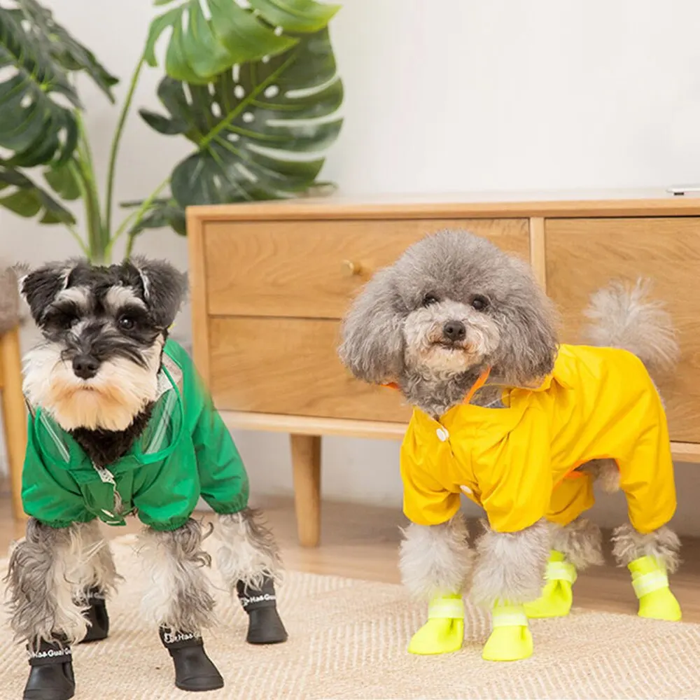 Водонепроницаемый Pet Дождевик куртка с рисунком собачки и котика Светоотражающие комнатная собака дождевик Щенок Костюм домашнее животное Чихуахуа собака дождевик Костюмы S-XXL