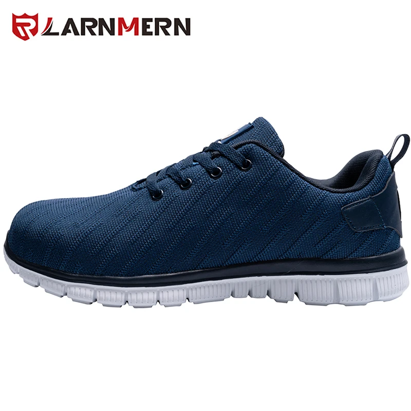 D9003-NAVY LARNMERN/Мужская Рабочая защитная обувь со стальным носком, светоотражающие Lightweight-750g, дышащие строительные кроссовки - Цвет: D9003-NAVY