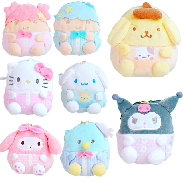 Kawaii Sanriod Anime Series Mymelody Kuromi Kitty Cinnamoroll Cute Plush Doll Coin Purse Halloween Boy Girl Gift 1