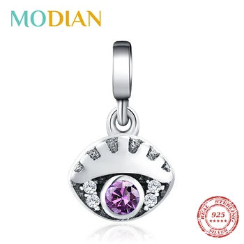 

Modian Fashion New Sale 100% 925 Sterling Silver Cute Purple Crystal Eyes Beads For Women Charms Fit ME Bracelet & DIY jewelry