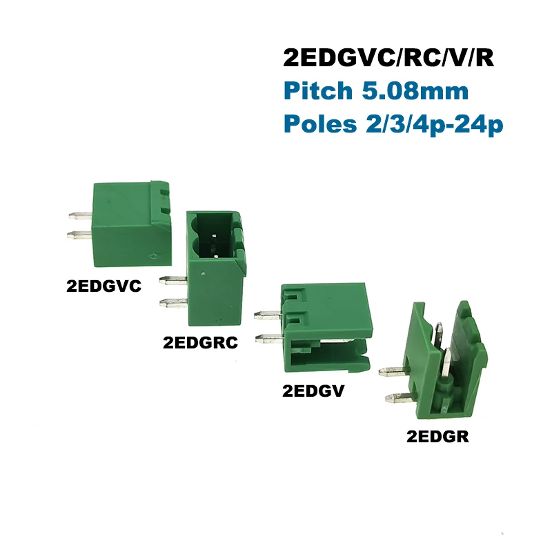20 шт. подключаемый винтовой клеммный блок PCB коннектор с шагом 5 08 мм 2/3/4/5/6/7/8/9/10Pin